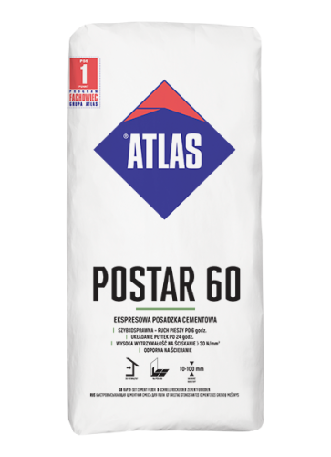 Atlas Postar 60 25kg - ekspresowa posadzka cementowa (10-100mm)