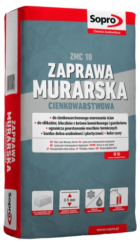 Sopro ZMC 10 szara - zaprawa murarska cienkowarstwowa