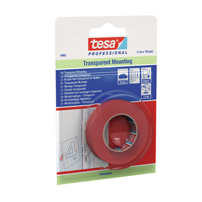Taśma Tesa 4965 dwustronna 19mm x 5m bezbarwna