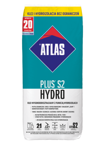 Atlas Plus S2 Hydro 15kg - klej odkształcalny S2 i hydroziolacja