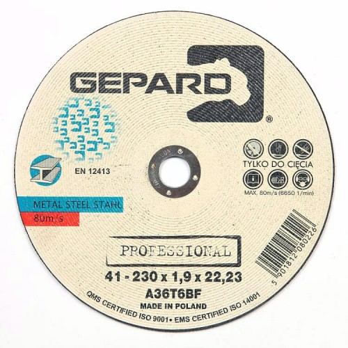 Tarcza do stali 230/1,9mm Gepard Professional G23019PR 