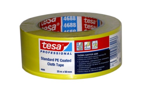 Tesa Taśma Naprawcza żółta 50mm x25mb 4688 gaffer