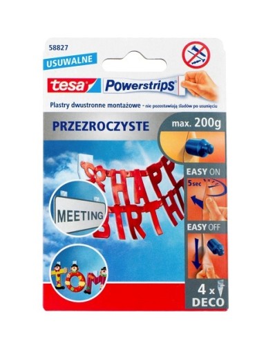 Tesa PowerStrips plastry bezbarwne x4szt 58827 