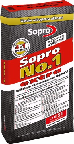 Sopro No. 1 Extra 22,5kg - szary klej odkształcalny C2TE S1 
