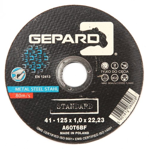 Tarcza do stali 125/1,6mm Gepard Standard G12516ST 