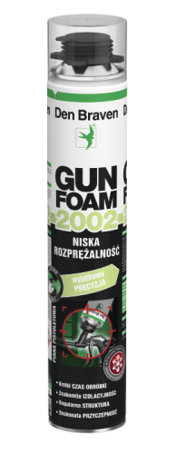 Den Braven GUN FOAM 2002 750ml - Piana pistoletowa niskorozprężna