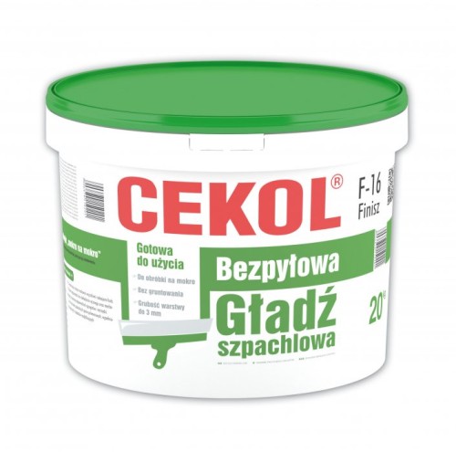 Cekol F-16 Finisz 20kg - biała gotowa gładź bezpyłowa