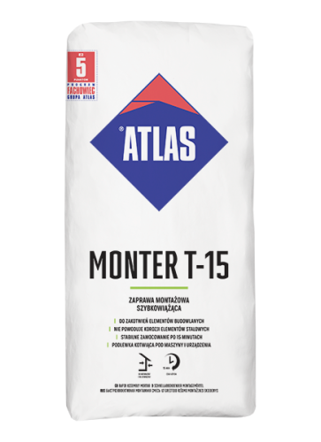 Atlas Monter T-15 25kg - szybkowiążąca zaprawa montażow
