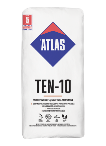 Atlas TEN-10 25kg szybkotwardniejąca zaprawa cementowa