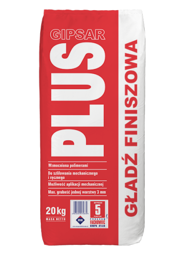 Atlas gipsar Plus 20kg - biała gładź szpachlowa