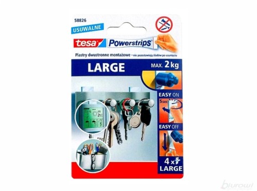 Tesa PowerStrips plastry duże x4 58826