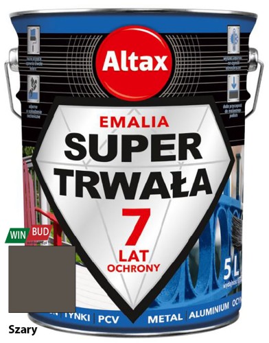 Altax Emalia Super Trwała 5 l Szary