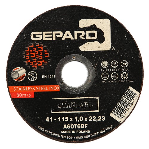 Tarcza do stali INOX 115/1,0mm Gepard Standard G11510IST 