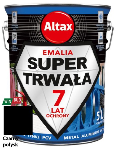 Altax Emalia Super Trwała 5 l Czarny połsyk